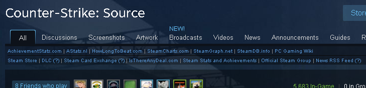 Steam Extra Game Links Example