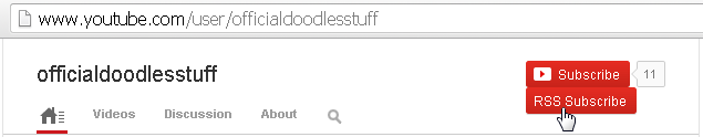 Youtube RSS Button Youtube RSS Button in Action